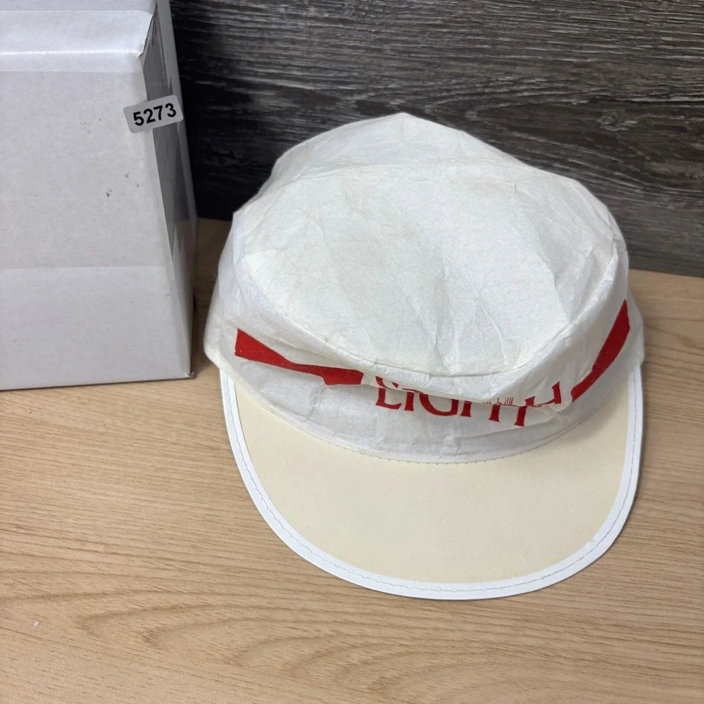 Vintage Stroh Light‎ Hat Fitted White Red Painters Paper Cap